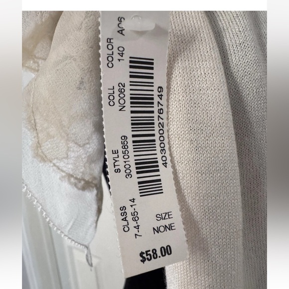 NWT White House Black Market Silk Cashmere Blend Scarf Lace Embroidery Ivory - Picture 6 of 7